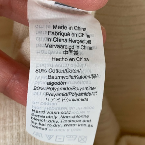 Madewell Ryder sweater lightweight stripe front pockets open cardigan ivory - Picture 4 of 6